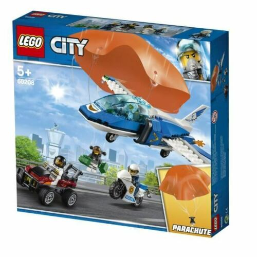LEGO City - 60208 Sky Police Parachute Arrest Set Building Kid Toy Airplane Jet Town Car Cop Minifig