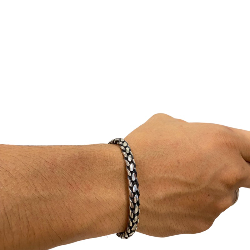 Best Sellert Gelang Titanium Pria Anti Luntur Model Sisik Naga Gelang Titanium Pria Model Rantai Gel