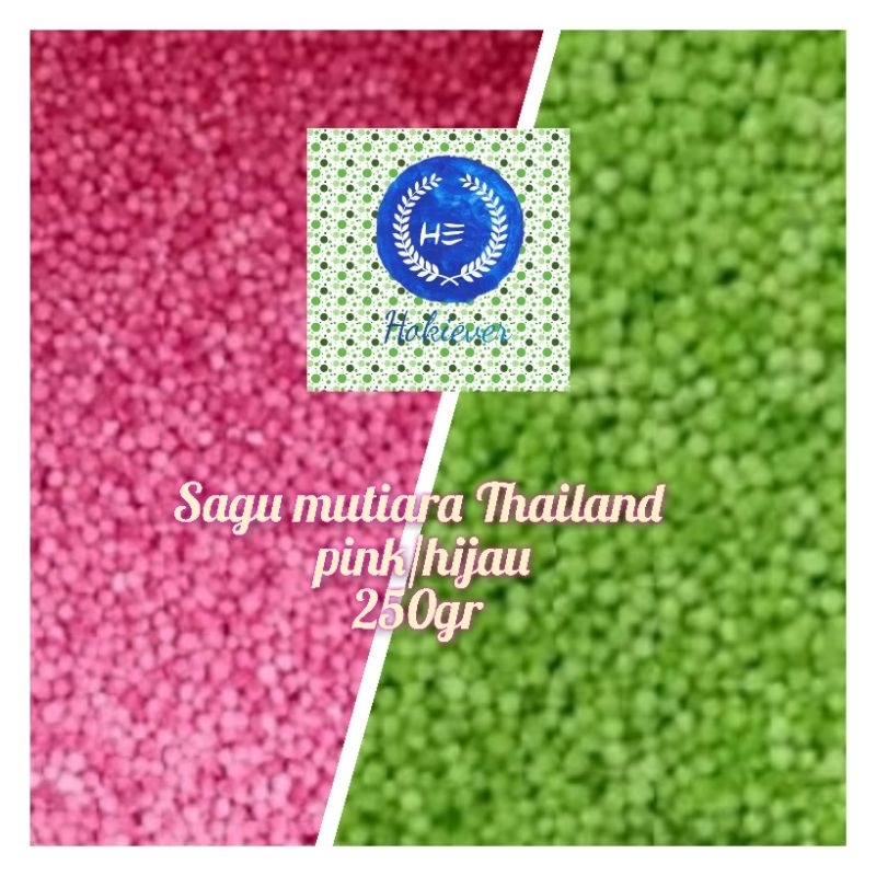 

sagu mutiara Thailand pink/hijau 250gram