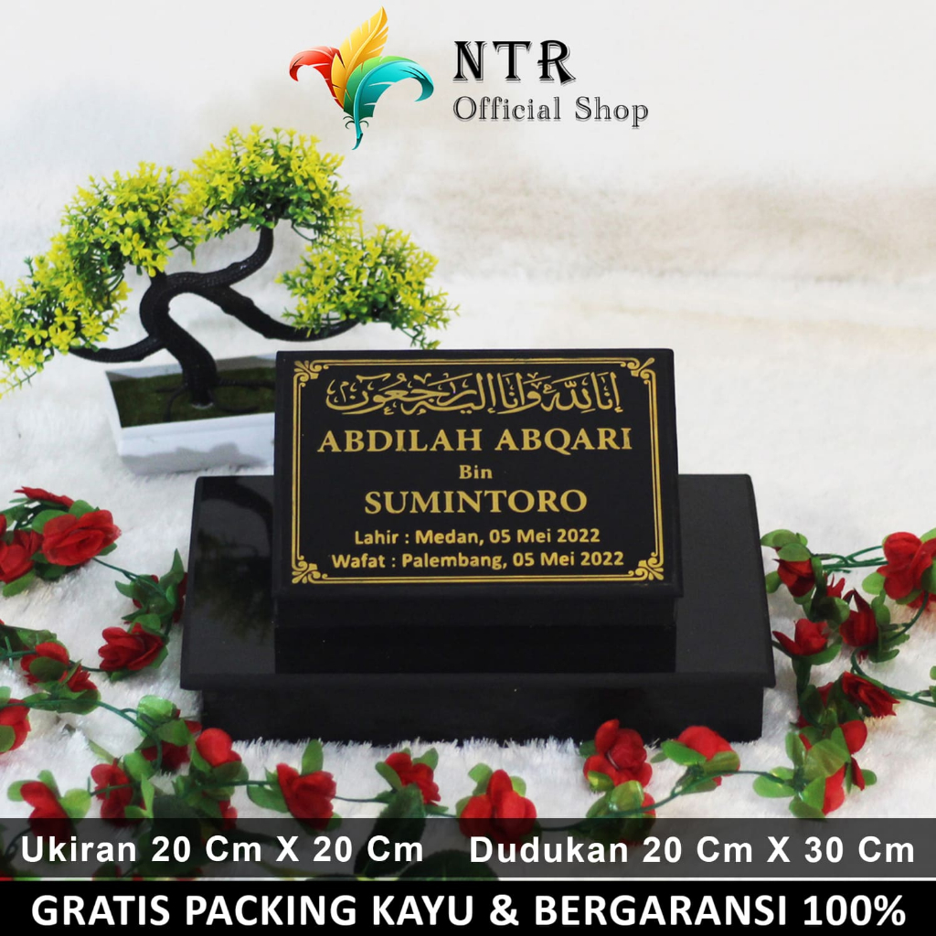 Batu Nisan Makam Lengkap Full Set Dudukan Maesan Kijing Hitam Putih Kuburan Ukiran Granit Marmer Ker