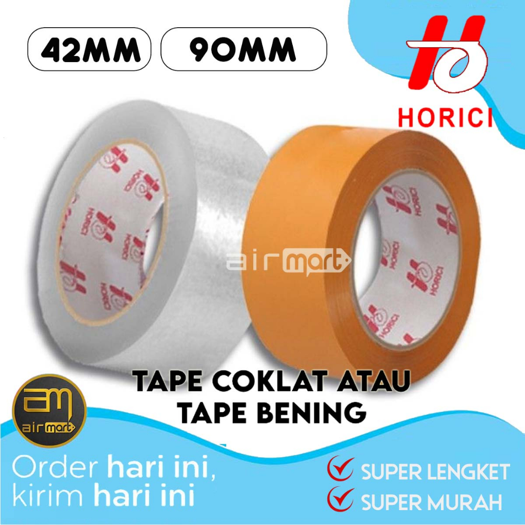 

HORICI Lakban Packing Murah Bening / Coklat 2" Inch 42MM x 90 Yard Isolasi Tape