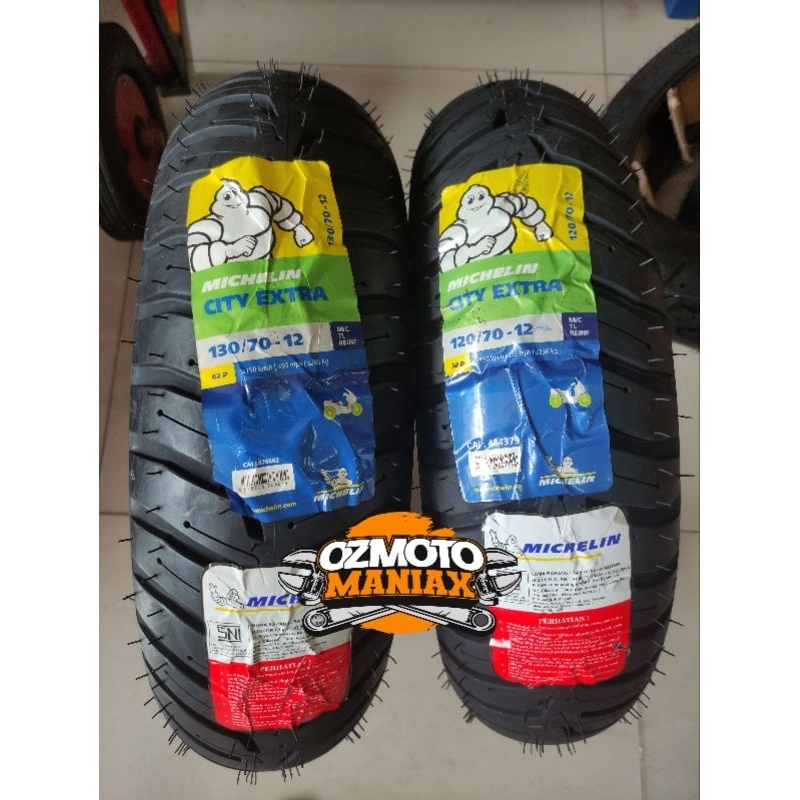Paket Ban Vespa Sprint & GTS Michelin City Extra 120/70-12 & 130/70-12 (Paket Ban Vespa Matic Sprint