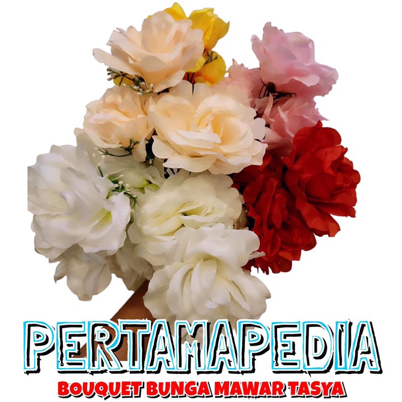 Bouquet MAWAR TASYA X5/ Bouquet Mawar Plastik/ Bouquet Mawar Artificial/ Bouqet Mawar Dekorasi/ Bung