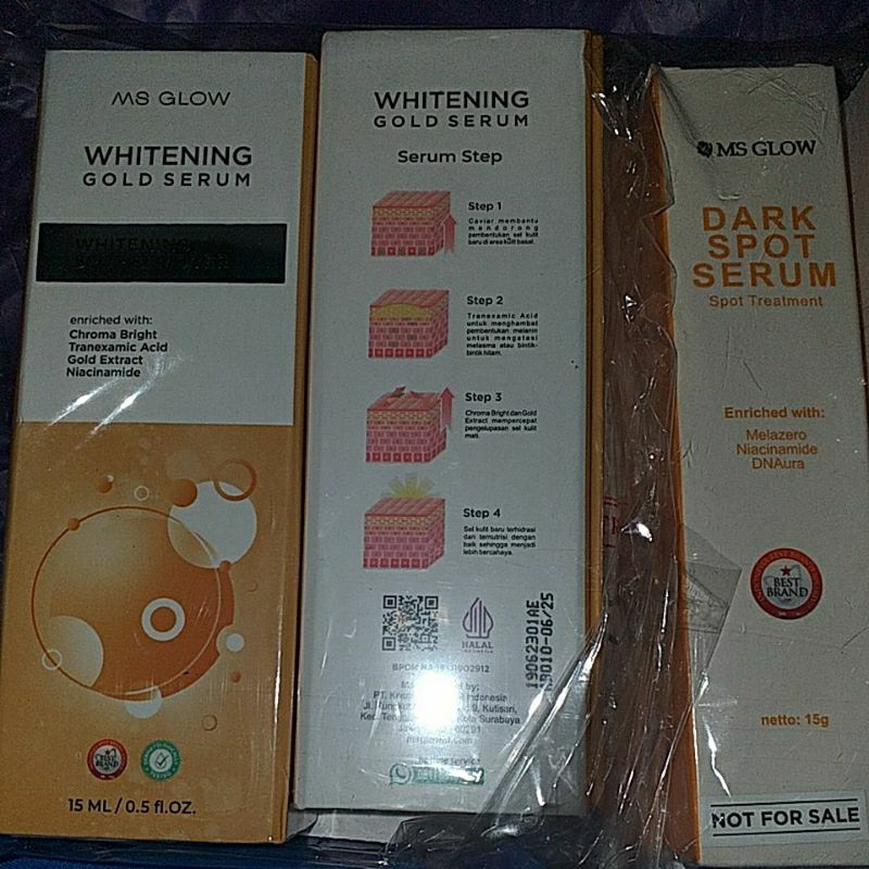 MS Glow Gold serum & Dark spot serum, Paket MS Glow Ria