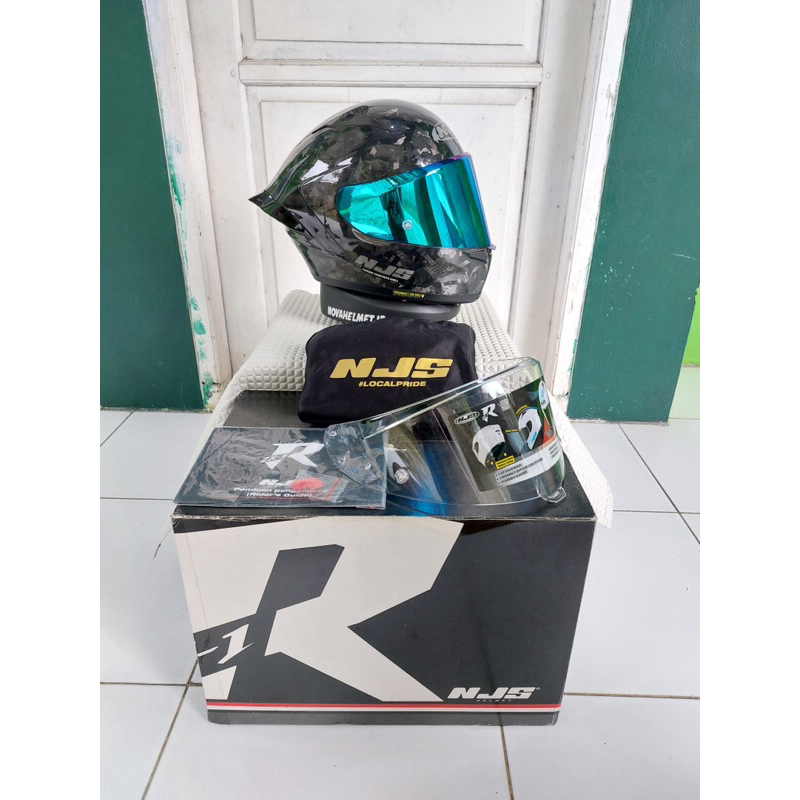 NJS ZX1R CARBON FORGED SIZE L HELM FULLFACE SECOND BERKUALITAS NOVAHELMET.id