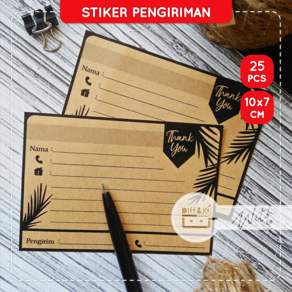 

Label Stiker Pengiriman Kraft Coklat Rustic Packing Packaging Toko Online Shop Olshop Vintage