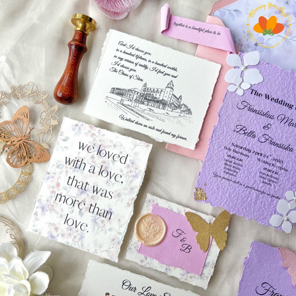 RB Calligraphy Wedding Keepsake Vow Wedding Stationery Undangan Pernikahan Express Invitation