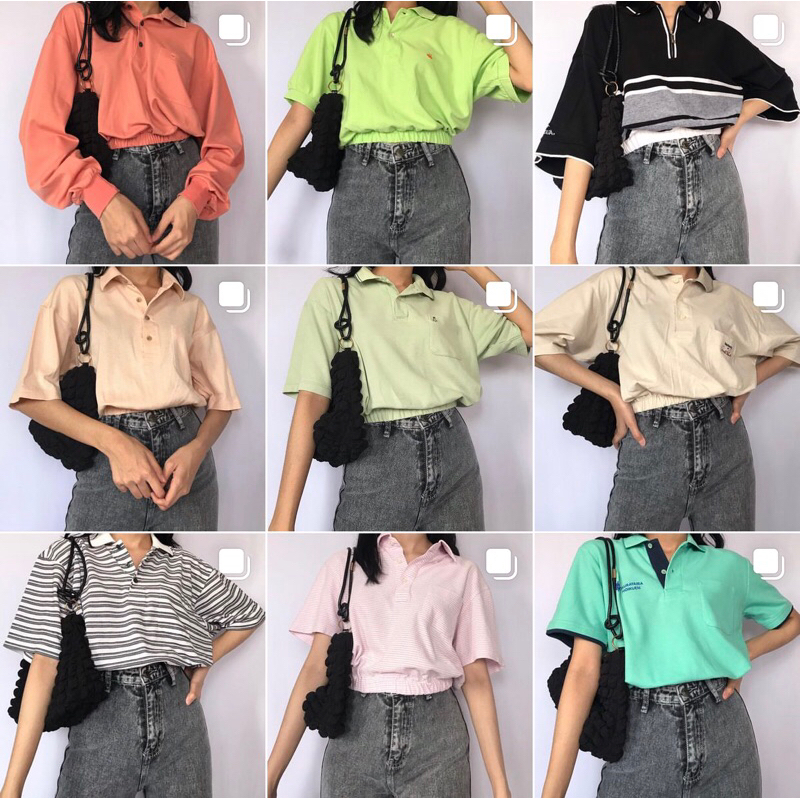 POLO CROP VINTAGE BAJU POLO