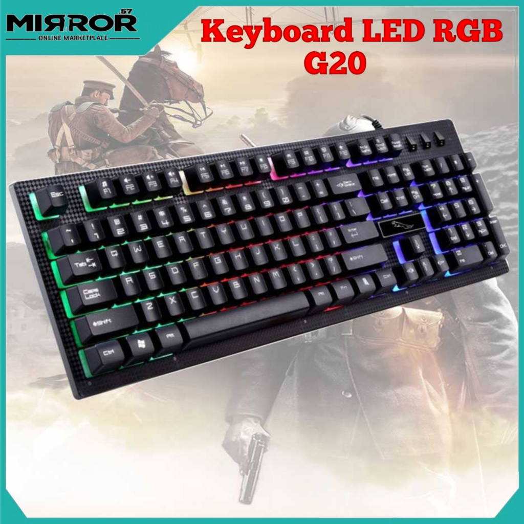 Keyboard Gaming LED RGB Leopard USB kabel Di PC Laptop Komputer