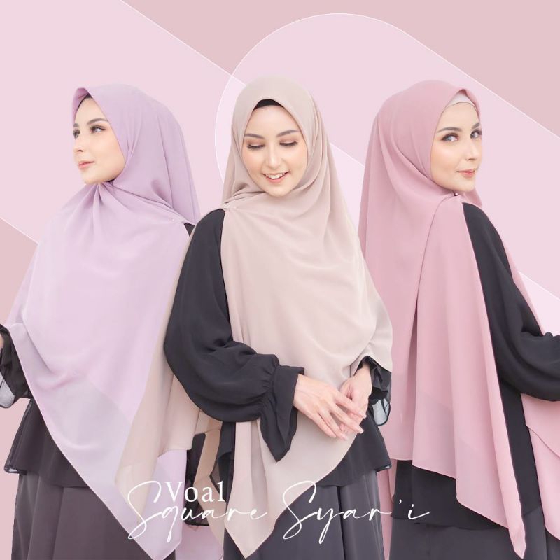 hijab segiempat voal syari/square voal jumbo/ square 145 x 145