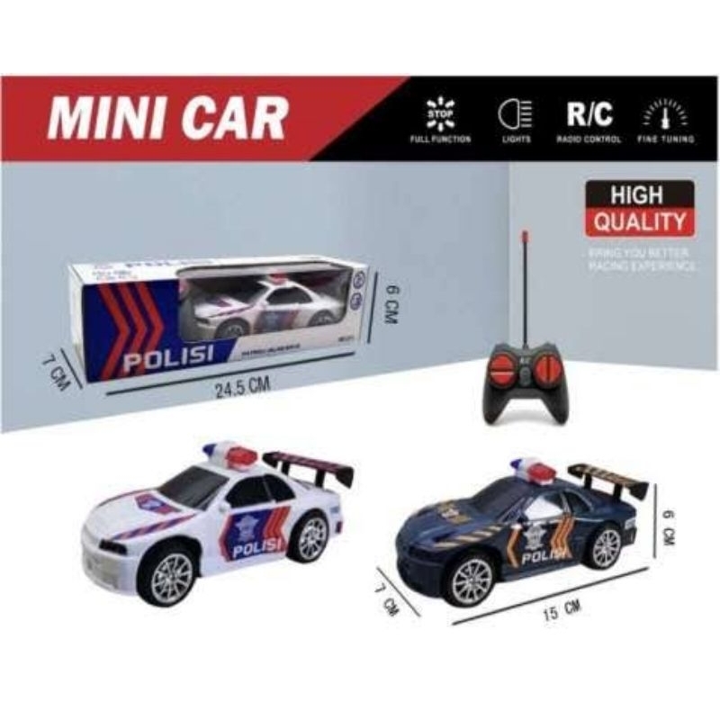 MINI CAR RC POLISI ADA LAMPU MOBIL REMOT CONTROL SEDAN  POLISI INDONESIA