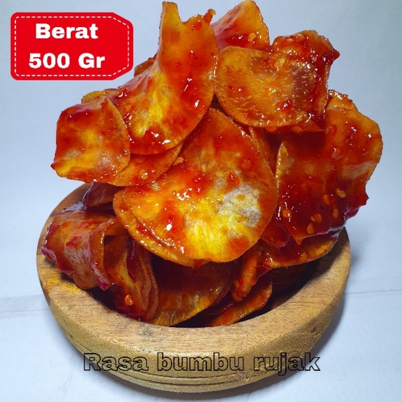 

Keripik Singkong Rasa Bumbu Rujak, Balado Pedas Manis, Pedas Daun Jeruk, Balado Kering, Asin 500 Gram