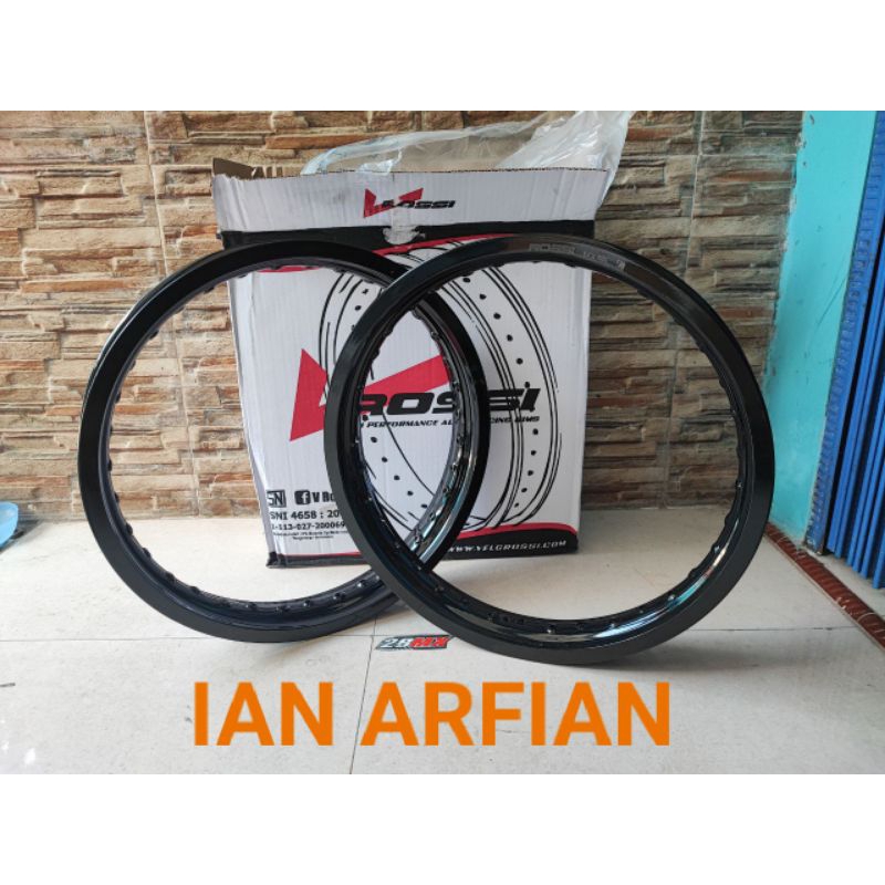 VELG PELEK VROSI HITAM GLOSSY HALUS UKURAN 185 215 RING 17 HOLE 36
