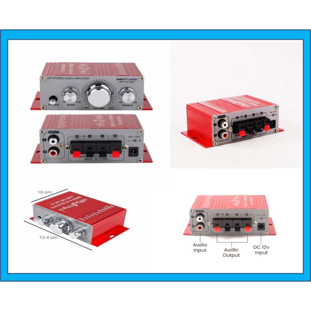 Ampli Mini HiFi Stereo Power Amplifier Treble Bass Booster 12V 2.1 Channel  - LARIS