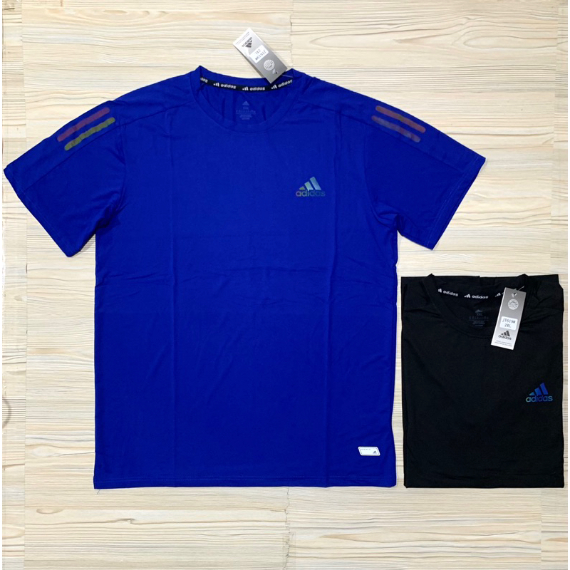 KAOS JUMBO 2XL 3XL 4XL IMPORT PREMIUM ADIDAS T-SHIRT OLAHRAGA RUNNING DRI FIT HITAM BIRU ELECTRIC