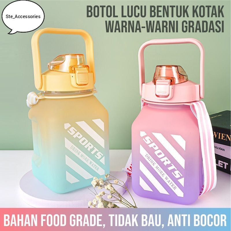 Botol Minum Gemoy Motivasi 1500ML Korea Kotak