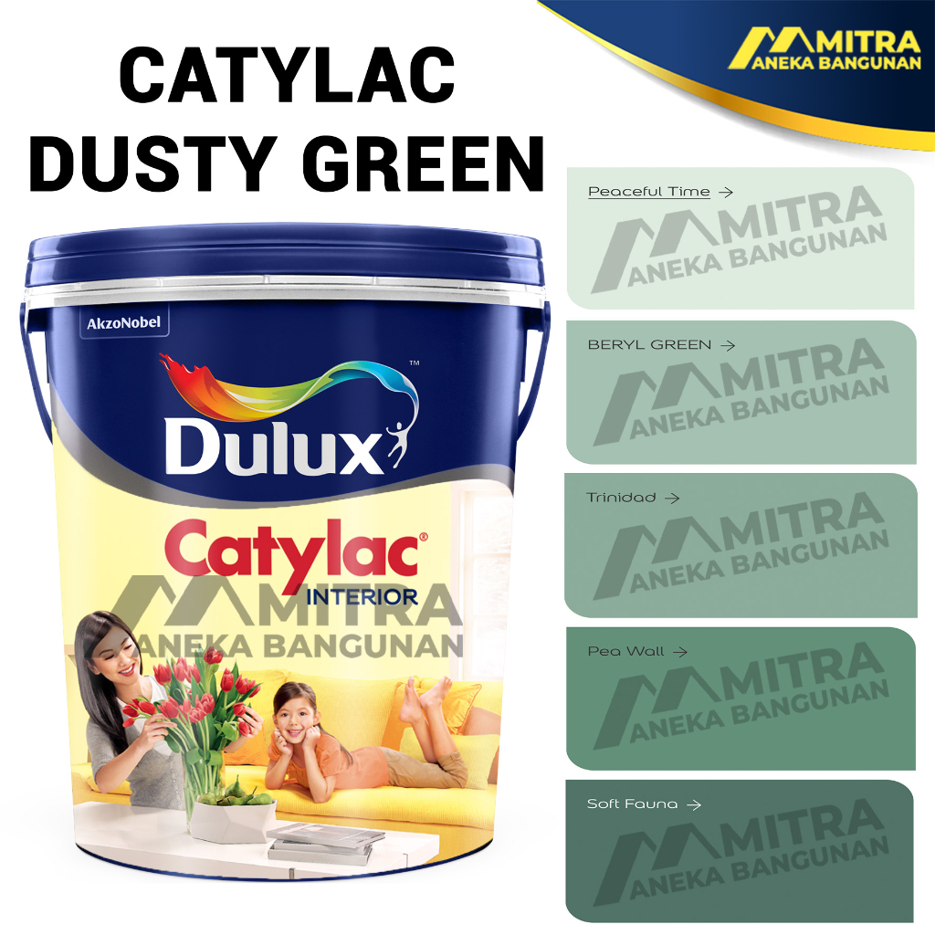 CAT TEMBOK DULUX CATYLAC INTERIOR 5 KG / DUSTY GREEN TOSCA TEAL