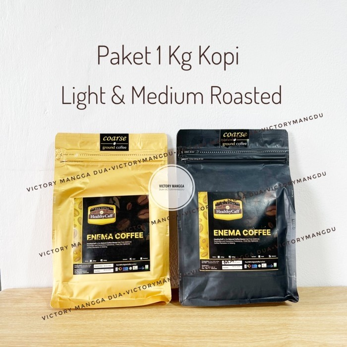 

HEALTHY CAFF MIX 500 GRAM MEDIUM + LIGHT COARSE BUBUK KASAR ENEMA KOPI ORGANIK COFEE ENEMA