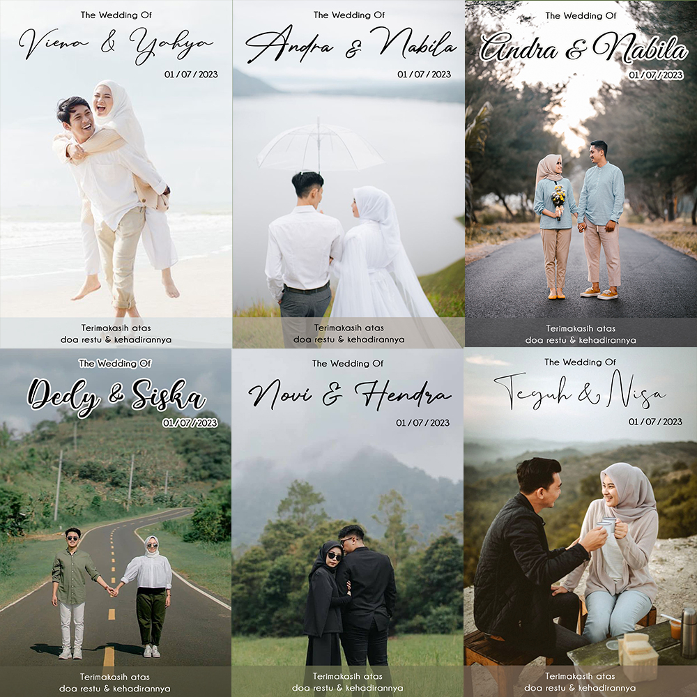 KARTU SOUVENIR PERNIKAHAN FOTO/STIKER WEDDING / THANKS CARD / KARTU UCAPAN TERIMAKASIH/ BISA REQUEST