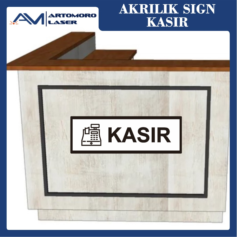 SIGN AKRILIK KASIR | ACRYLIC SIGN CASHIER | PAPAN MEJA CAFE CASHIER | PAPAN AKRILIK KASIR