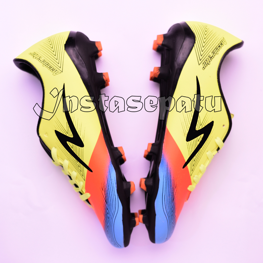 Sepatu Bola Astute Blue Yellow Orange termurah