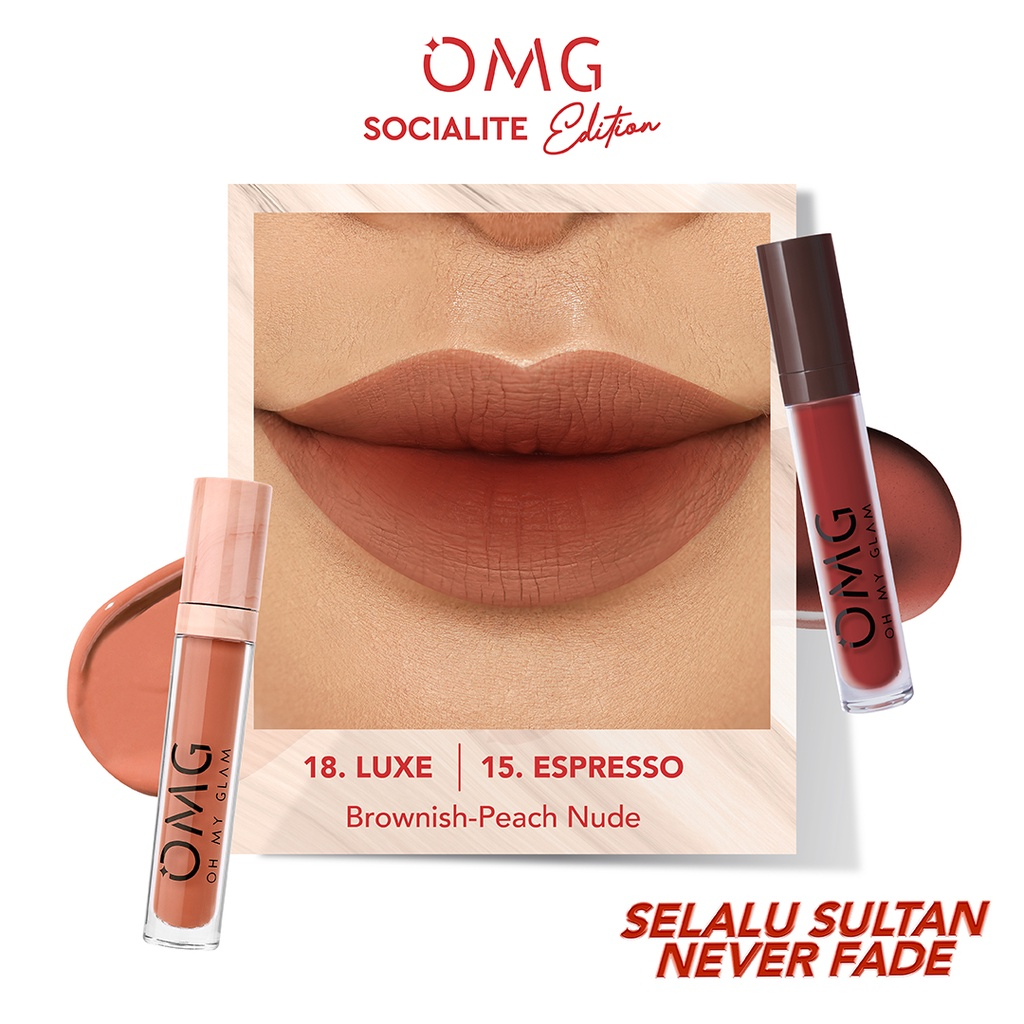 Paket Ombre Lips OMG | Lipcream OMG Ombre Coffee Edition| Lipcream OMG | Ombre OMG Lip Cream | Ombre Lips-Ombre 18 + 15