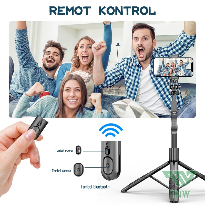 Tripod Handphone 1530MM dengan 1/4 Adaptor Besi Plus Mini ball head Free Holder Hp Free Tomsis Remote Bluetooth