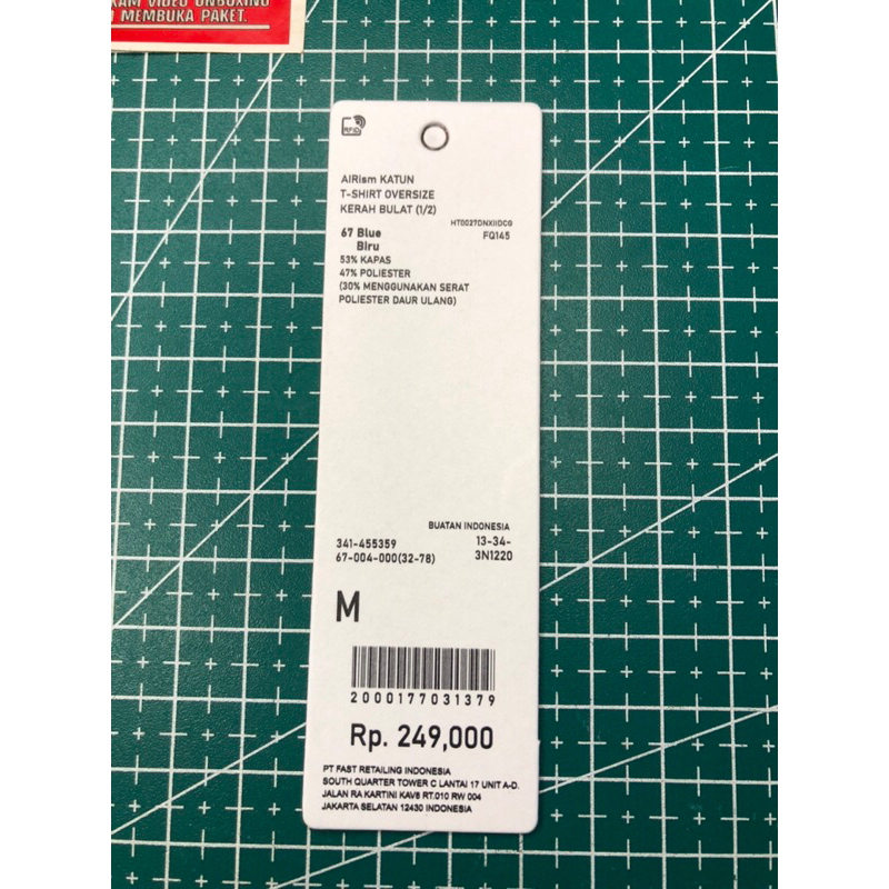 

AIRism PRICE TAG HANGTAG BARCODE SUPER PREMIUM CO 1X DI KIRIM 600PCS