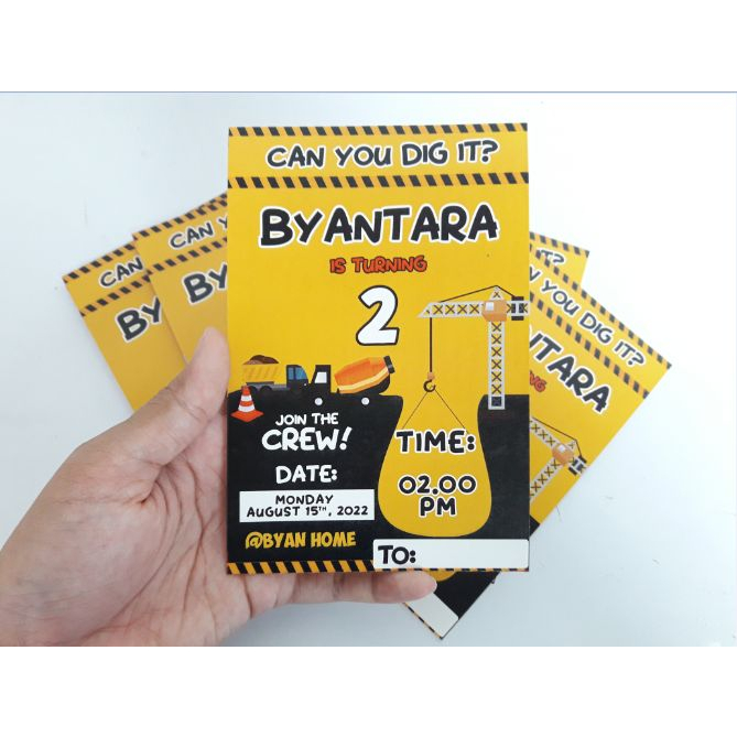 undangan excavator / invitation excavator / undangan custom excavator