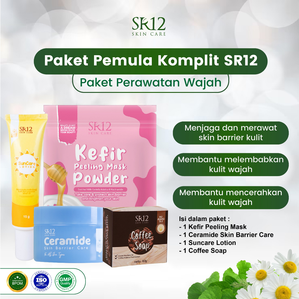 Paket Perawatan Pemula SR12 Skincare - Paket Skincare Aman & Alami - Memperbaiki Skin Barrier Kulit