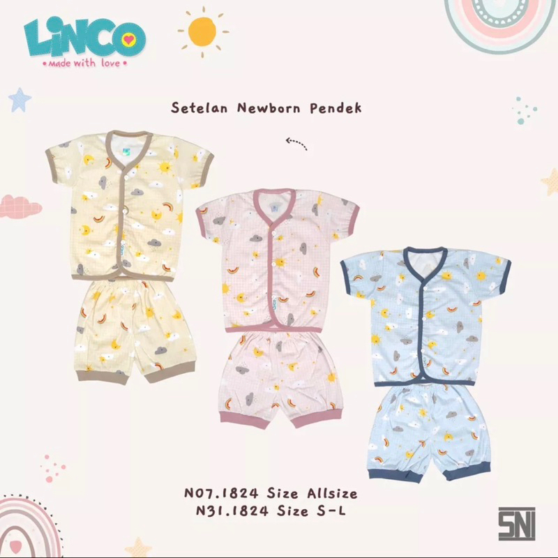LINCO - Setelan Baju Bayi / Newborn Pendek