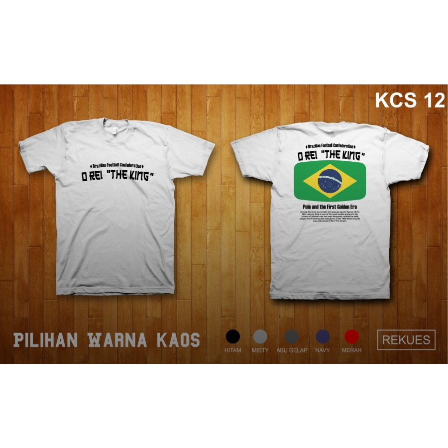 Tshirt Kaos Bola Liga Brazil History Soccer Football Sepakbola(KCS 12)