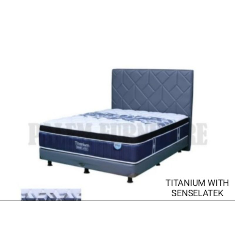 SPRINGBED TITANIUM PLUSH TOP ELEGAN SPRINGBED MINIMALIS SPRINGBED ORISINIL