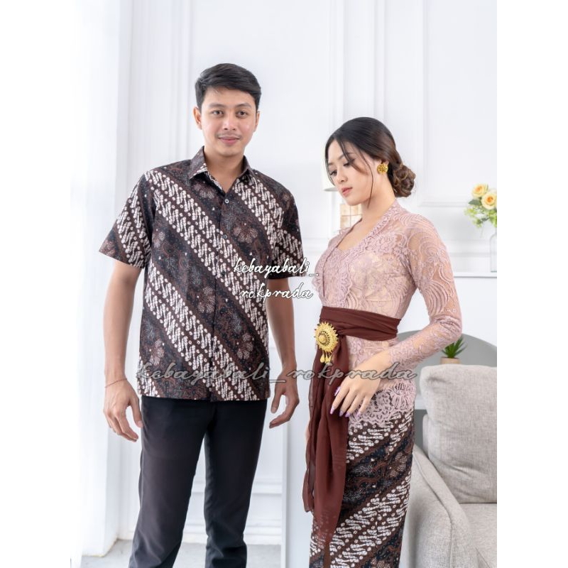 COUPLE BATIK SARIMBIT MODERN KEBAYA AMPORA × SALUR BATIK MURAH KEBAYA BALI