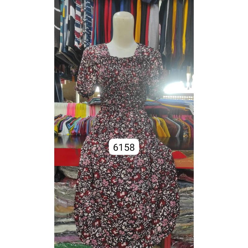 DASTER KERUT PENDEK/DASTER KERUT DADA BALI / ALL SIZE L WARNA RANDOM BAHAN RAYON MOTIF SAKURA BUNGA