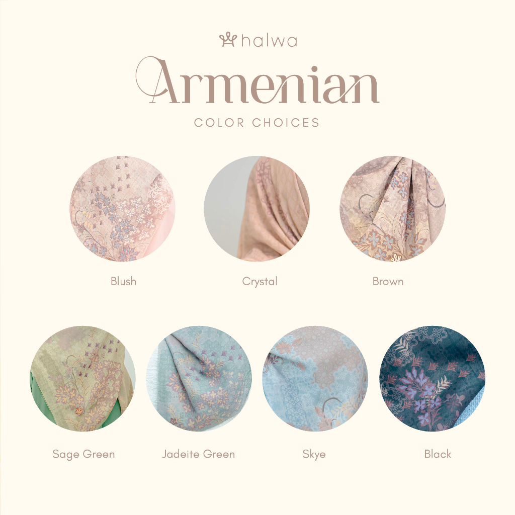 Halwa Scarf Armenian Series Hijab Segi Empat Motif Premium Wanita