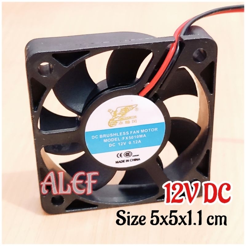 Kipas Fan DC 12V Power 5 x 5 x 1.1 cm 5cm tipis cooling fan