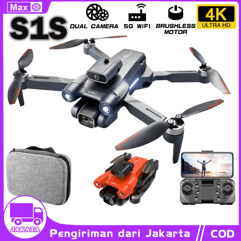 Drone S1S Dual Kamera Brushles dengan Sensor Anti Nabrak