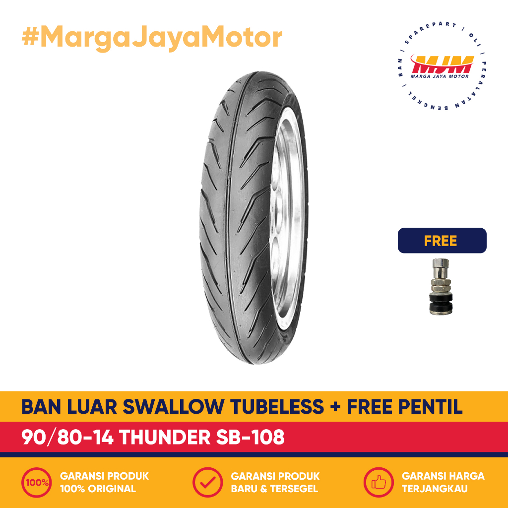 Ban SWALLOW THUNDER SB-108 TL Ring 14 90/80-14 110/80-14 Ban Motor Tubeless