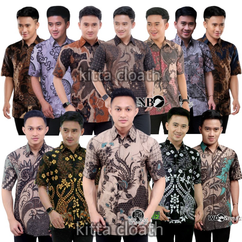 Kemeja Batik Pria Lengan Pendek Premium Termurah Terlaris Size Lengkap Jumbo Seragam Kantor Grosir M