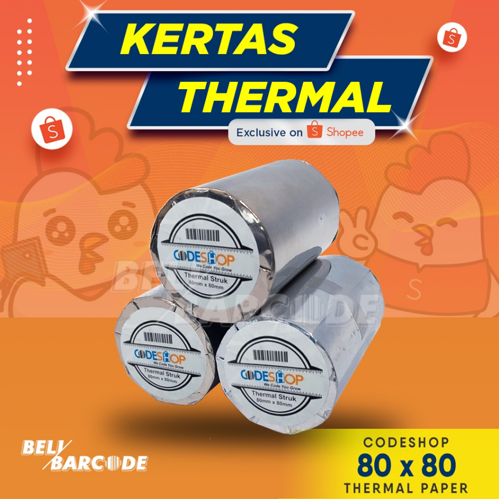 

Kertas Resi Codeshop 80 x 80 mm Struk Thermal