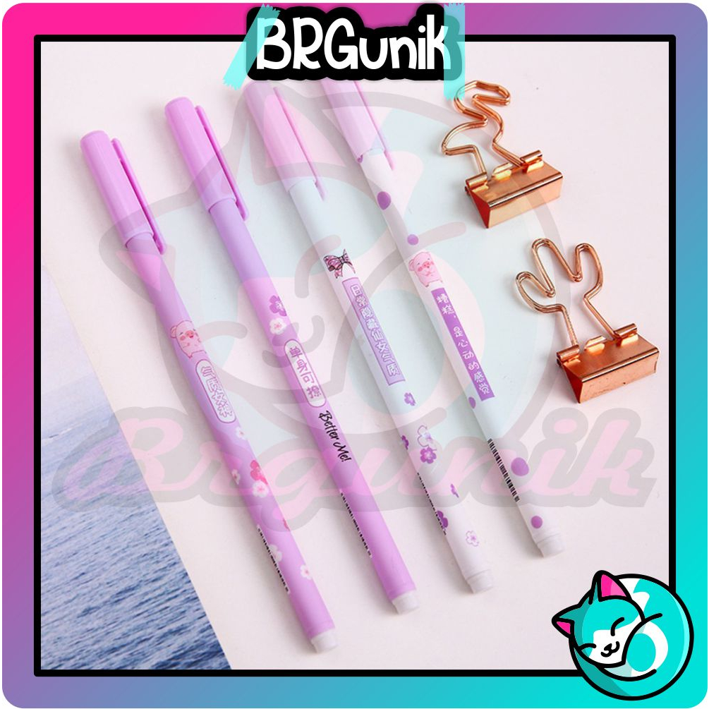 

BRGUNIK Pulpen Gel Motif Ungu / Pulpen Korea Pelajar & Kantor / Pulpen Aesthetic / Pena Gel Lucu Import S062