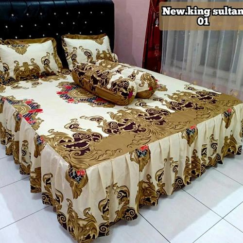 Descend Sprei Rumbai Motif Bunga Ukuran 180X200 160X200 120X200 Free 2 Sarung Bantal Dan 2 Sarung