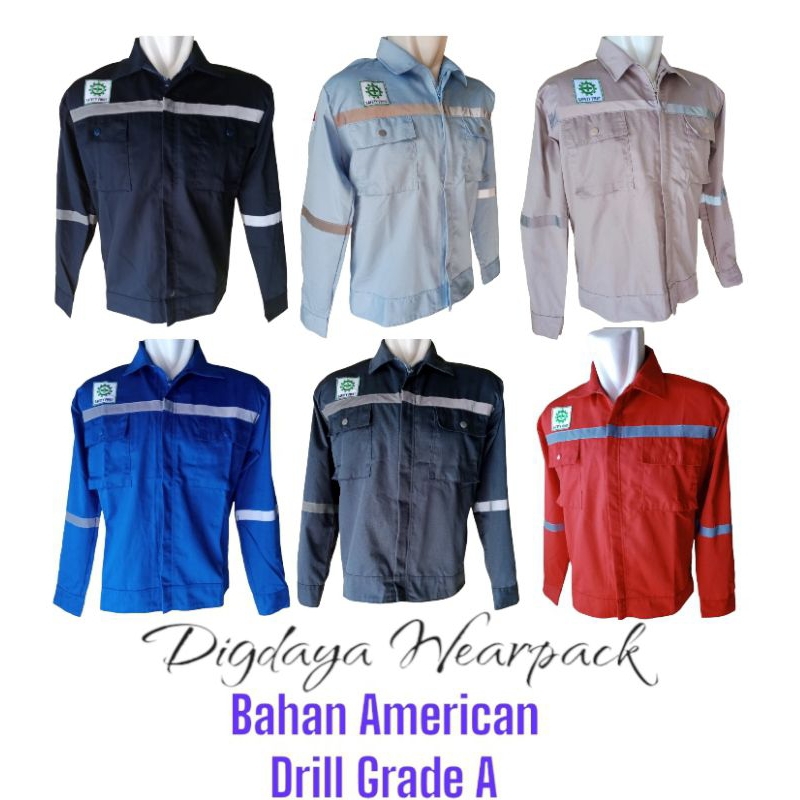 Baju Wearpack Pria Safety K3 Seragam Kerja Proyek Tambang Lapangan Bengkel Las Sekolah Atasan Lengan