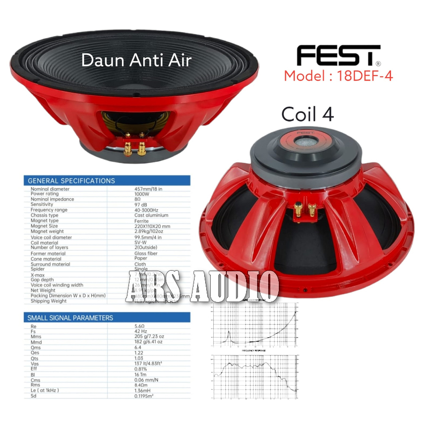 Speaker Subwofer 18inch Ory FEST 18DEF-4