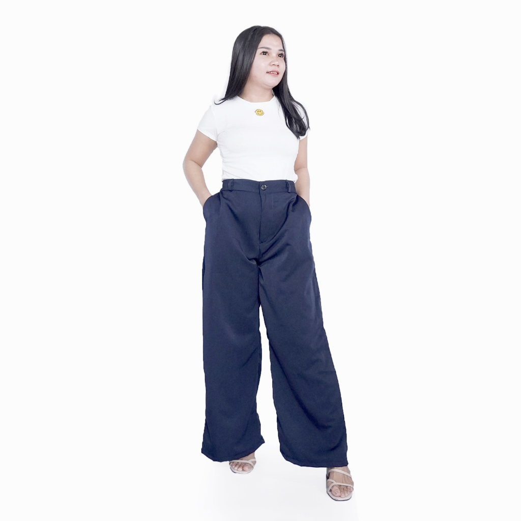 Celana Kerja Kantor Kulot Sopan BigSize 8L,6L,5L,4L,2L,XL, all size, / Celana Panjang Jumbo Modern / Celana Karet Wanita Kekinian Model Terbaru / Celana Kerja Bahan Formal Seragam OverSize / Celana Basic Hitam Navy Grey Lime / Putri Nasya