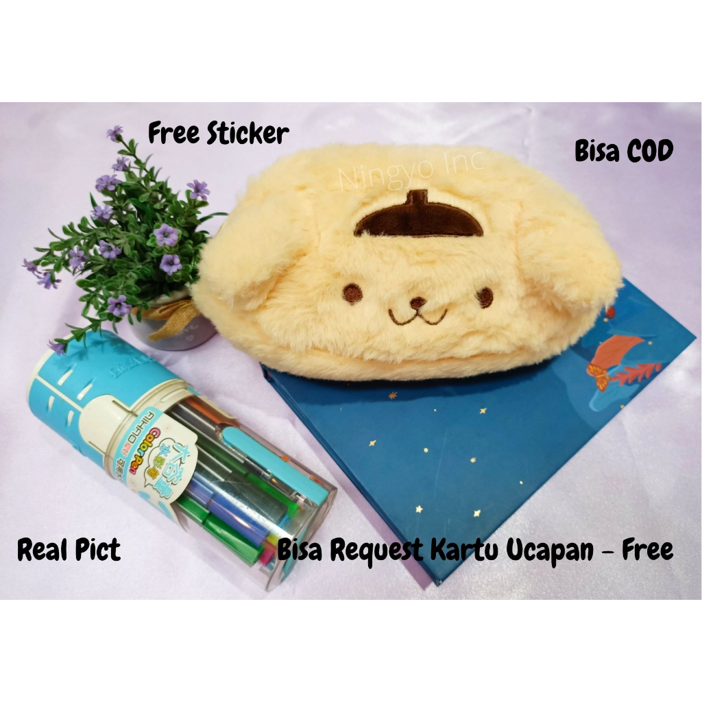 

RK TEMPAT PENSIL DOMPET SERBA GUNA KOSMETIK POUCH CANTIK LUCU KARAKTER SANRIO BULU HALUS PREMIUM