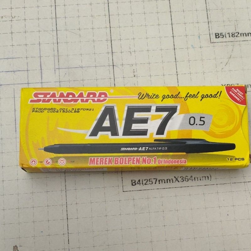 

Pen Standart AE7 HITAM, hrg untuk 1 lusin