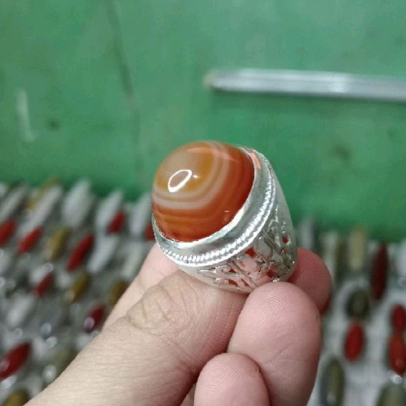 batu cincin akik motif Sulaiman mata dewa