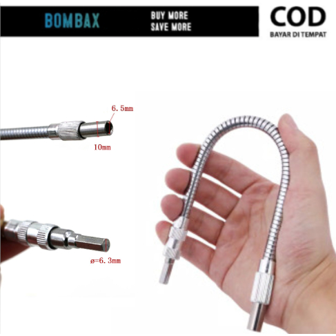 Sambungan Extension Mata Bor Fleksibel Stainless 20cm Mata Bor Sudut